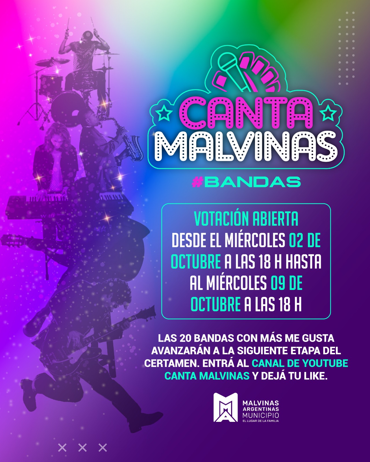 El “Canta Malvinas, Bandas” entra en la etapa de votación