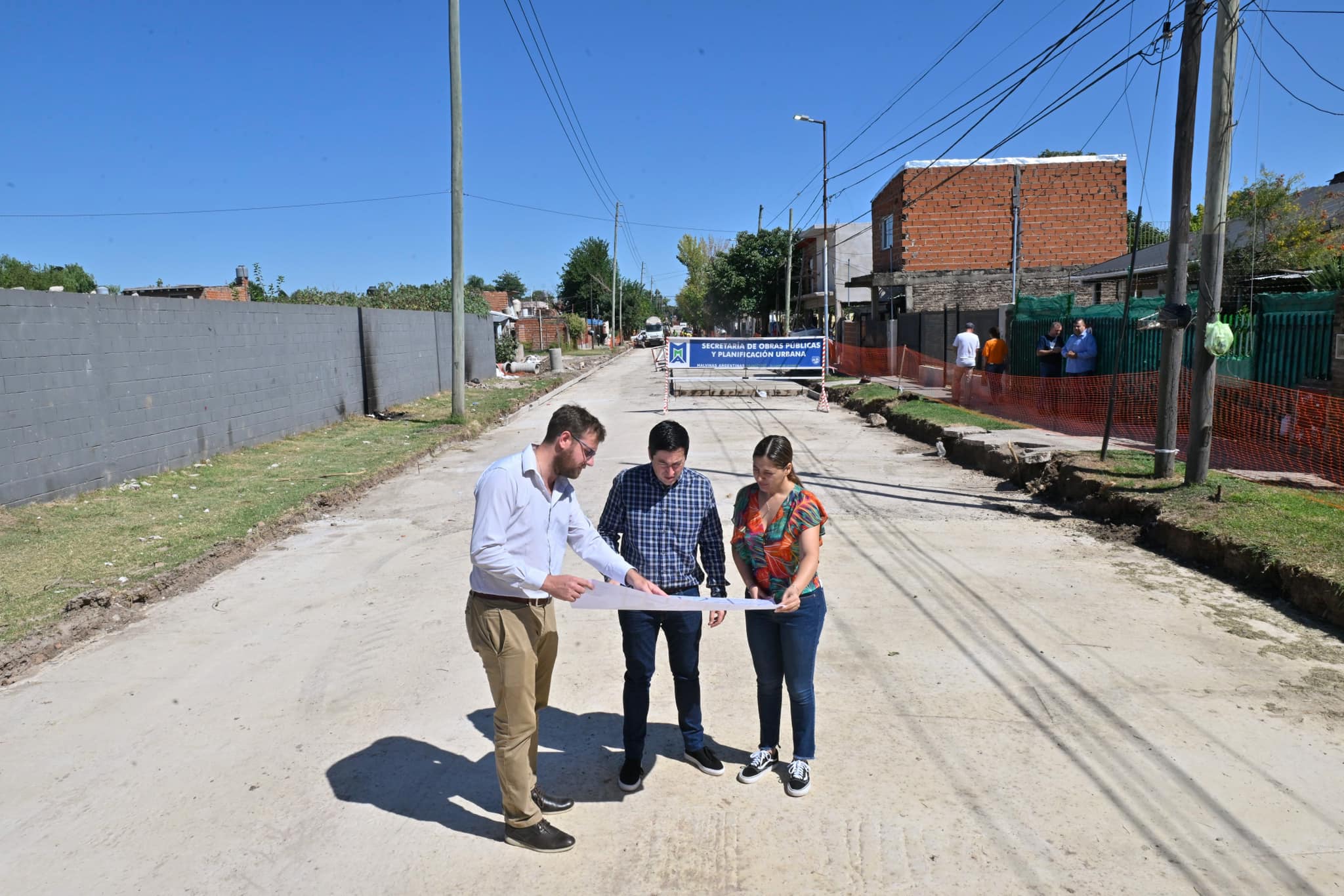 Leo Nardini supervisó una importante obra de pavimentación e hidráulica en Los Polvorines